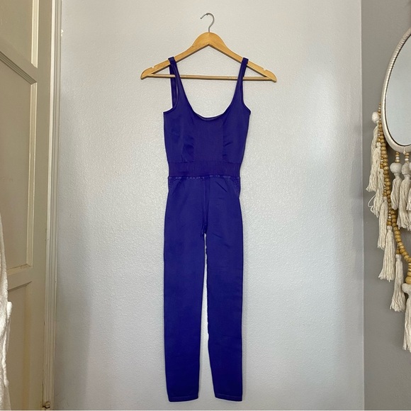 Free People Movement Good Karma Onesie Bodysuit Sapphire Purple Blue XS/s - Picture 2 of 8